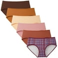 thumbnail image 1 of INNERSY Women's Underwear Cotton Stretch Hipster Ladies Breathable Panties 6 Pack(L,Gentle Brown), 1 of 7