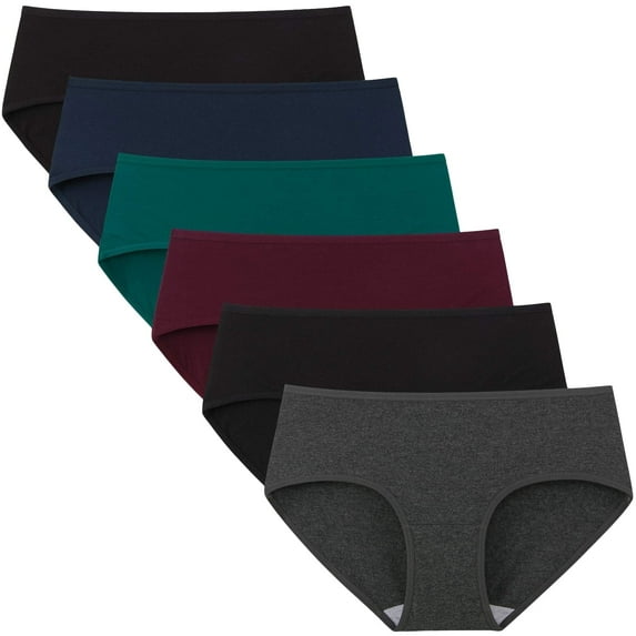 INNERSY Women's Underwear Cotton Stretch Hipster Ladies Breathable Panties 6 Pack (XL, Dark Vintage)