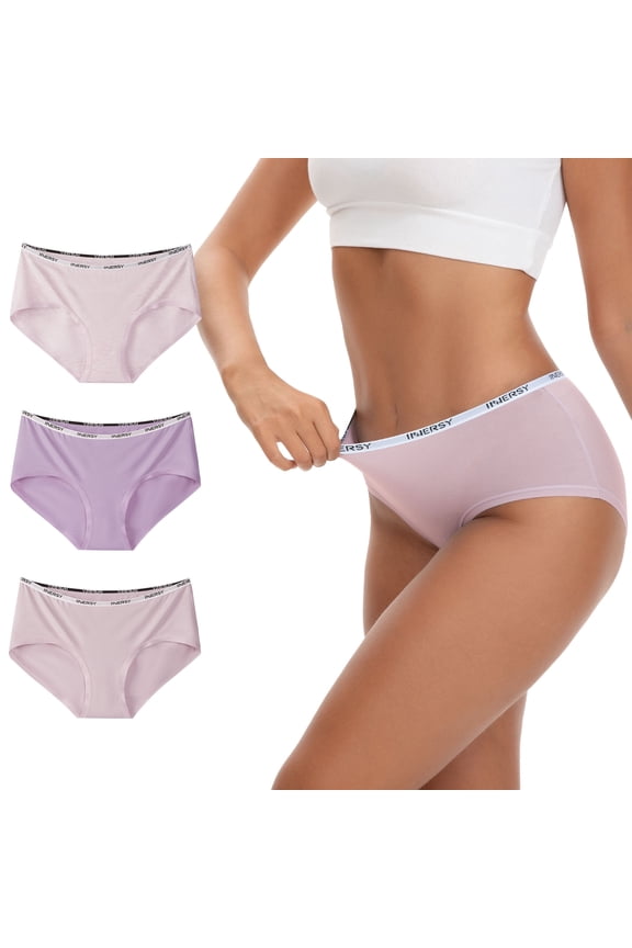 Women's Underwear Rayon from Bamboo Ultra Soft Hipster Silky Panties 3-Pack(XL,Soft Lavender)
