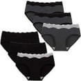 thumbnail image 1 of INNERSY Womens Lace Underwear Cotton Hipster Panties Soft Lace Underwear Pack of 6 (M, Black&Gray), 1 of 6