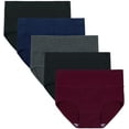 thumbnail image 1 of INNERSY Womens Underwear Cotton Briefs High Waisted Postpartum Underwear 5 Pack (2XL, Dark Vintage), 1 of 6