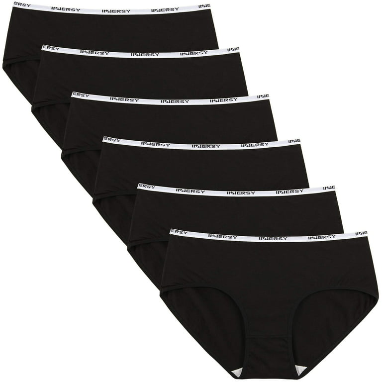 Innersy Underwear for Women Seamless Cotton Bikini Panties 5-Pack (XL,  Black)