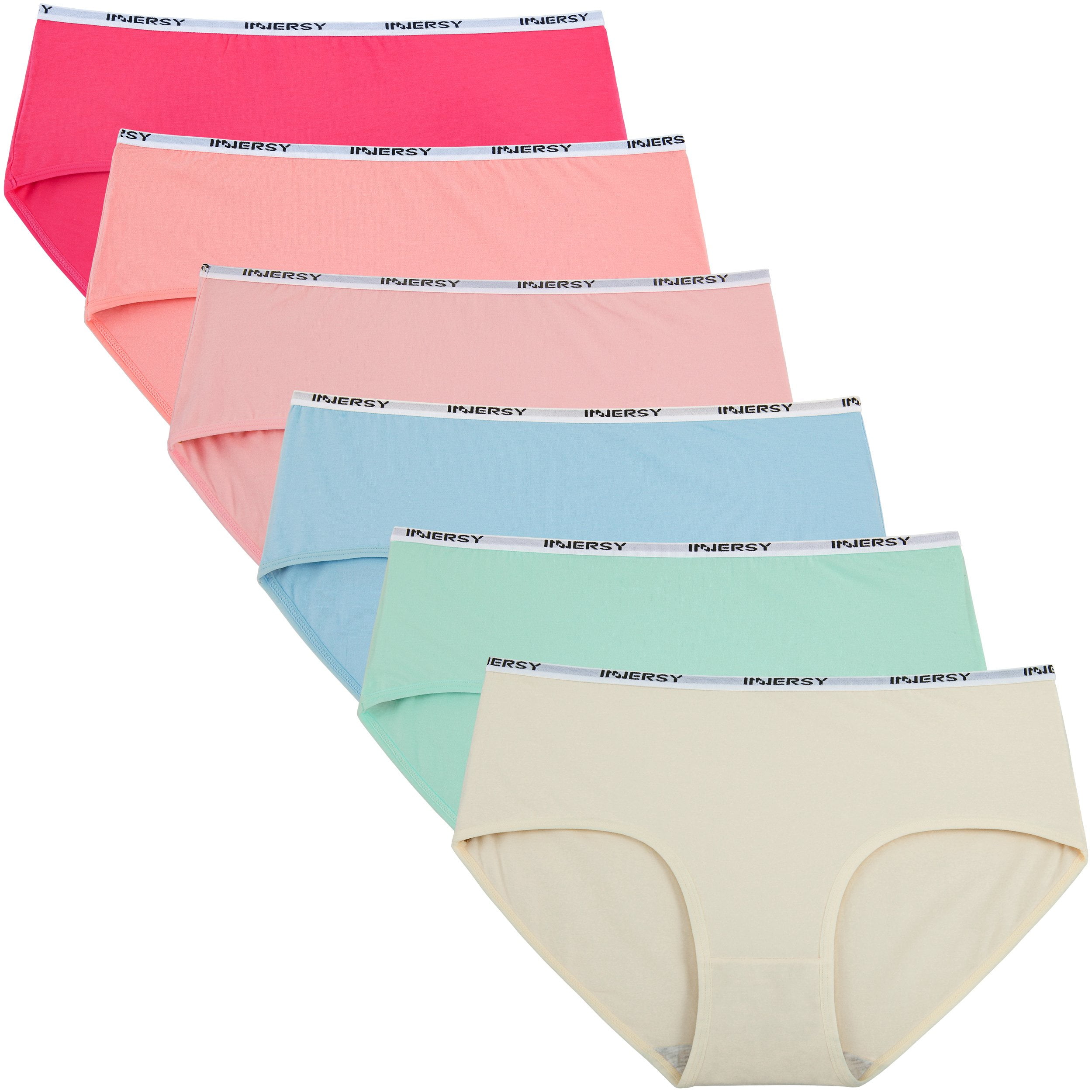 INNERSY Womens Underwear Cotton Hipster Panties Low Rise Basics Underwear  Pack of 6 (X-Small, Brights) 