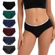 INNERSY Womens Underwear Cotton Hipster Panties Low Rise Basics Underwear 6-Pack Large, Vintage Dark