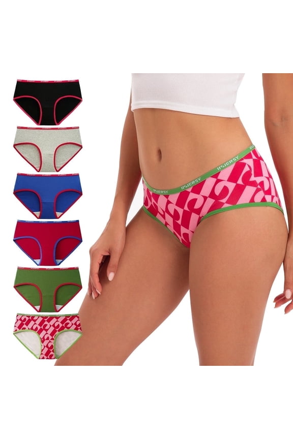 Womens Underwear Cotton Hipster Panties Low Rise Basics Underwear 6-Pack (Small, Kaleidoscope)