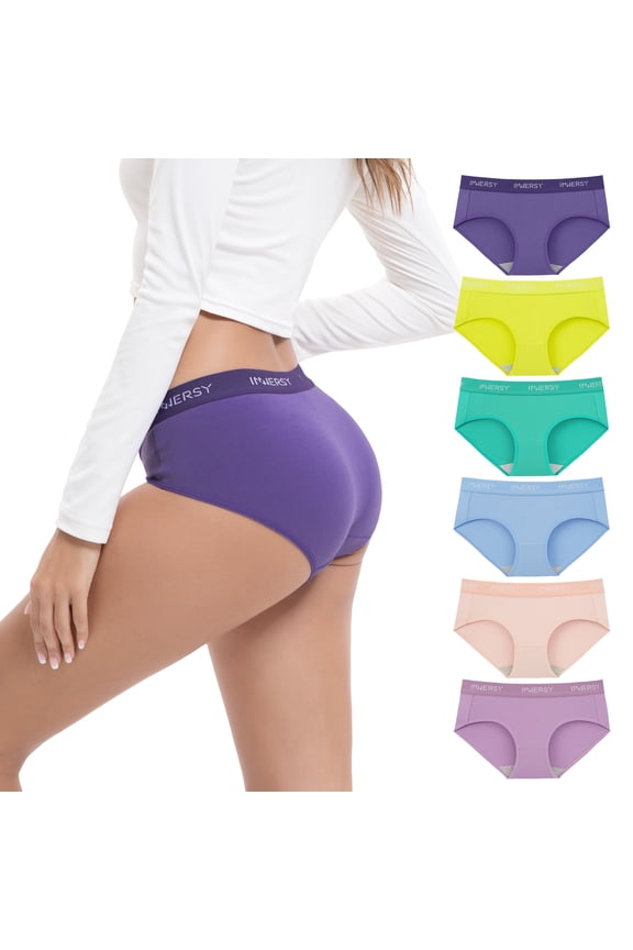 Womens Underwear Cotton Panties Hipster Sport Underwear Wide Waistband 6-Pack(X-Large,Light)