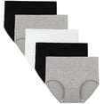 thumbnail image 1 of INNERSY Womens Underwear High Waist Cotton Briefs Postpartum Underwear 5- Pack (L, Black/White/Gray), 1 of 6