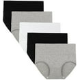 thumbnail image 1 of INNERSY Womens Underwear High Waist Cotton Briefs Postpartum Underwear 5- Pack (S, Black/White/Gray), 1 of 6