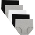 thumbnail image 1 of INNERSY Womens Underwear High Waist Cotton Briefs Postpartum Underwear 5- Pack (XL, Black/White/Gray), 1 of 6