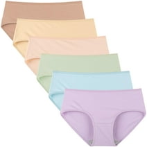 INNERSY Womens Underwear Packs Cotton Hipster Panties Mid/Low Rise 6-Pack (L, Bright)