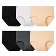 thumbnail image 1 of INNERSY Women's Cotton Underwear High Waisted Briefs 6-Pack, Full Coverage Panties(L,Essential), 1 of 7