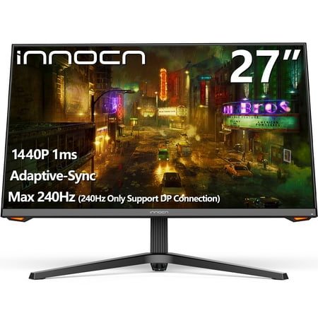 INNOCN 27 Inch Gaming Monitor, QHD 2560 x 1440 @240hz High Refresh Rate, 1ms Response, HDMI, Displayport, Black
