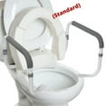INNOEDGE MEDICAL Hinged Raised Toilet Seat with Handles, Padded Arms, Elevated Toilet Seat Riser