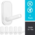 thumbnail image 1 of INNOPLUS 6X White Wall Hook Coat Rack for Hanging Towel Backpack Hat Damage Free Decorating, 1 of 8