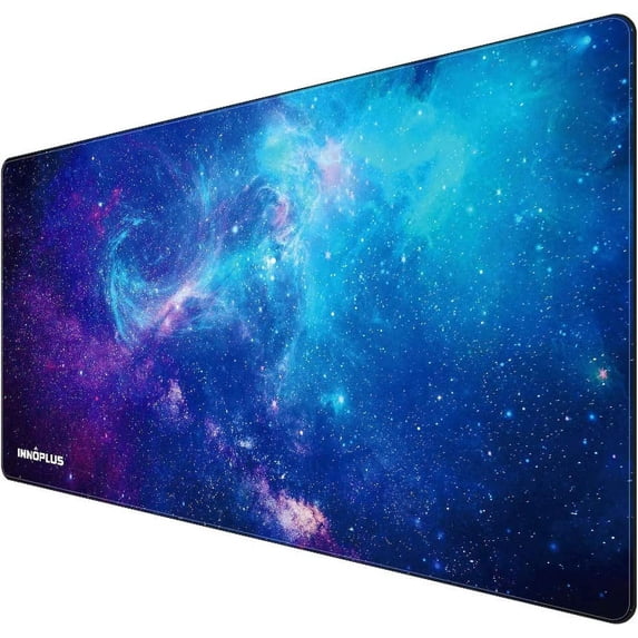 INNOPLUS Mouse Pad, Mouse Pad Large, 31.5×15.75×0.12inch Mouse Pads Gaming, XL Mouse Pad, Non-Slip Rubber Base and Stitched Edge Mousepad Gaming, Mouse Mat for Home Office Gaming Work - Blue