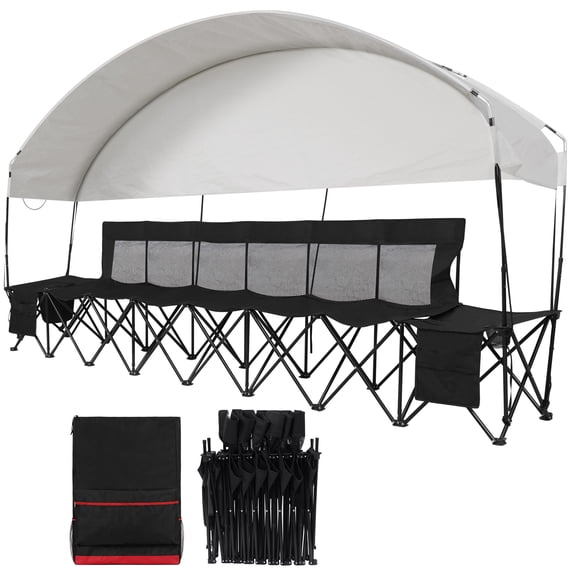INNOSTAGE Portable Soccer Bench,Team Bench Soccer 6 Seats with Canopy