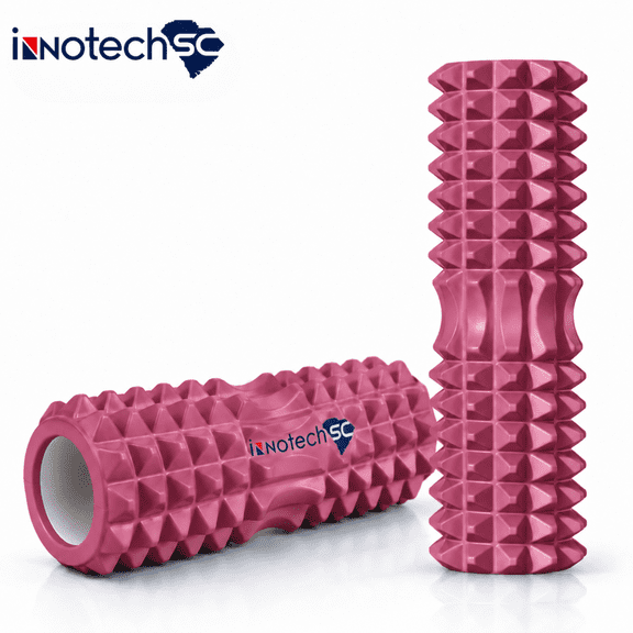 INNOTECH SC 12.9 x 5.5 Inch Foam Roller - EVA Foam Deep Tissue Massage Roller for Muscle Recovery, Yoga, Fitness, Stretching & Physical Therapy – Pink