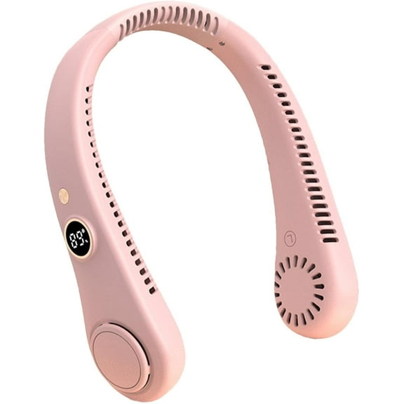 INNOTECH SC Portable Neck Fan with LED Display Bladeless Hands-Free 5-Speed Cooling Rechargeable & Lightweight