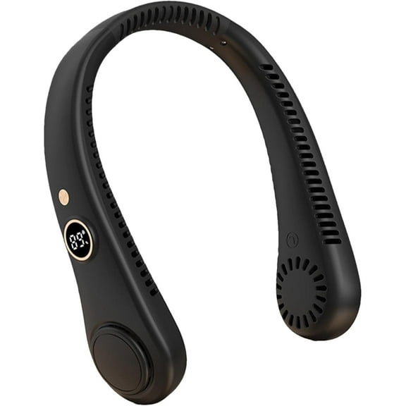 INNOTECH SC Portable Neck Fan with LED Display Bladeless Hands-Free 5-Speed Cooling Rechargeable & Lightweight