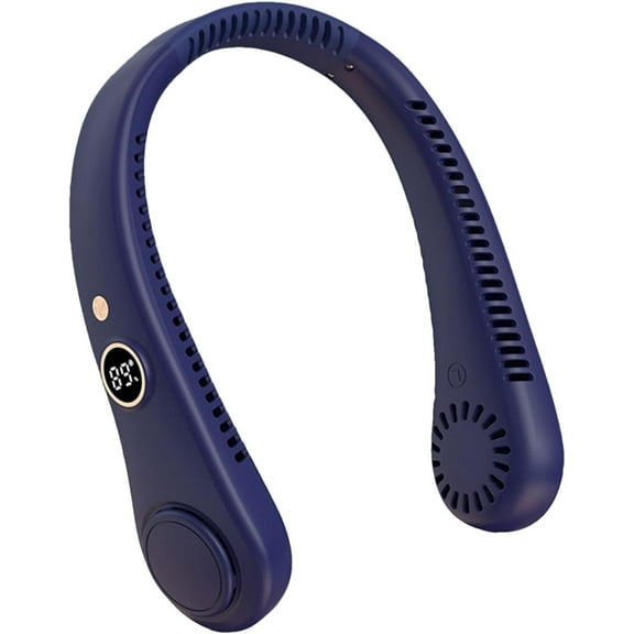 INNOTECH SC Portable Neck Fan with LED Display Bladeless Hands-Free 5-Speed Cooling Rechargeable & Lightweight