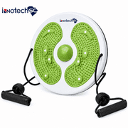 INNOTECH SC Waist Twister Balance Board with Resistance Bands - 360  Rotating Twist Board for Core, Waist, Arms, Hips And Thighs, Non-Slip Footpads   Green