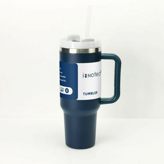 INNOTECHSC 40 oz Tumbler with Handle and Straw Lid | Insulated Cup Reusable Stainless Steel Water Bottle Travel Mug Cupholder Friendly ,Home, Office or Car