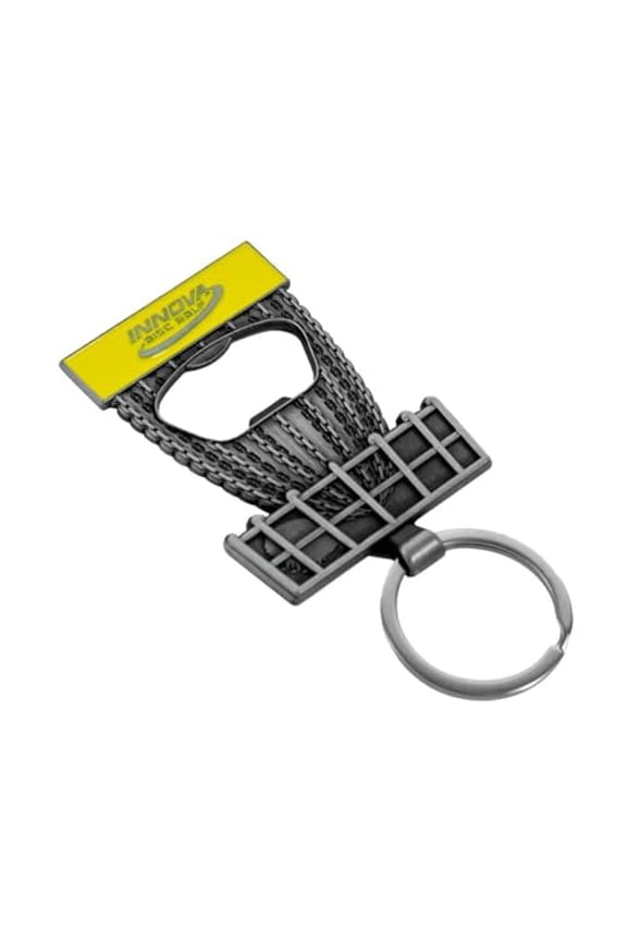 Disc Golf DISCatcher Bottle Opener Key Chain - Disc Golf Accessory - Yellow