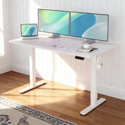 Innovar 48 inch Electric Standing Desk, Height Adjustable Computer Stand up Study Desks,Home Office Sit to Stand Motor Rising Table,Small Wooden Work Desks W/Memory Preset,White,24 Wide