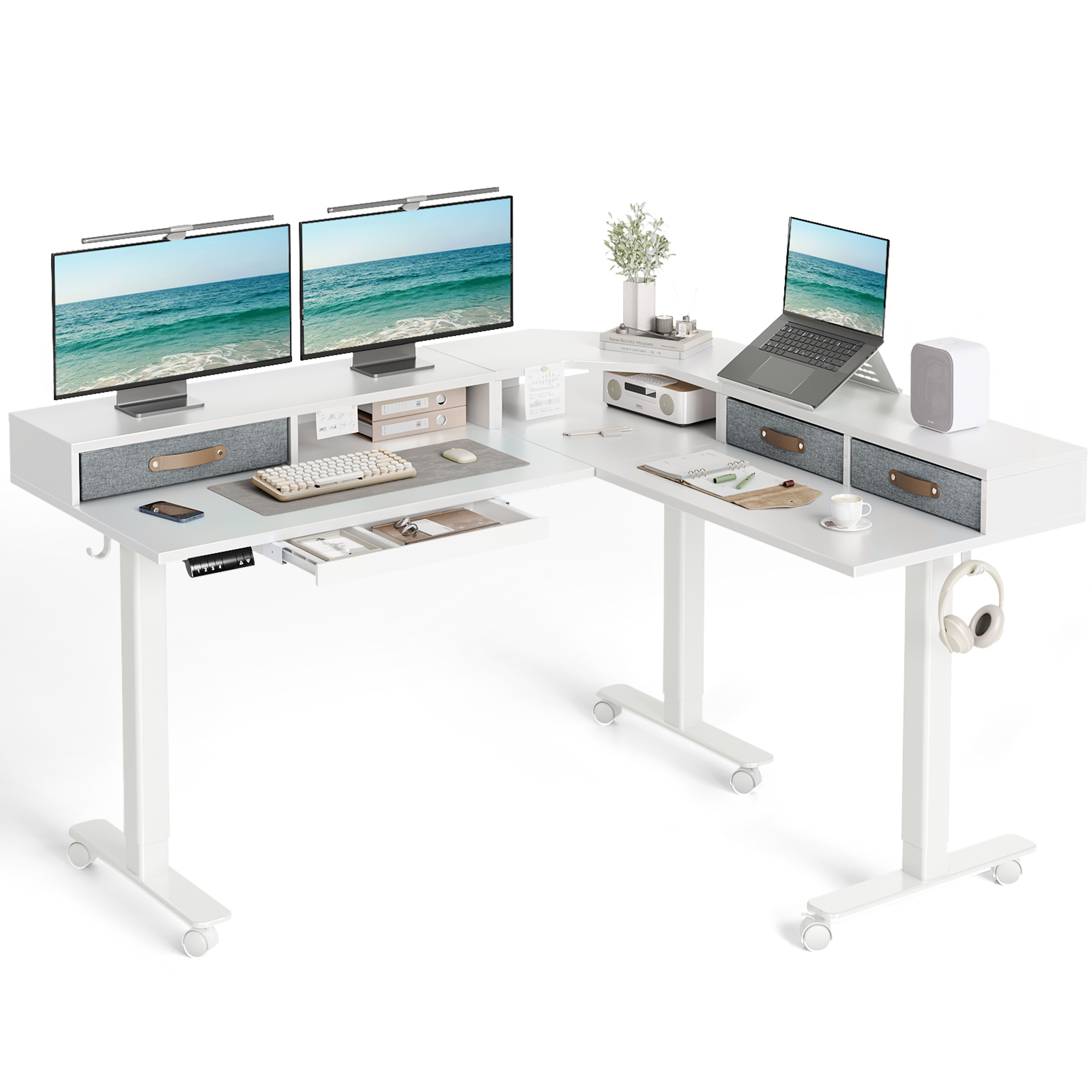 ErGear Standing Desk Frame – Electric Adjustable Legs, 4 Memory Settings, Holds 176 Lbs