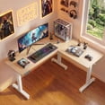 thumbnail image 1 of INNOVAR L Shaped Standing Desk Adjustable Height, Dual Motor Electric Stand Corner Desk, 63x55 inch Ergonomic Sit Stand up Desk with Splice Board for Home Office W/Preset Memories, Nature,Large, 1 of 17