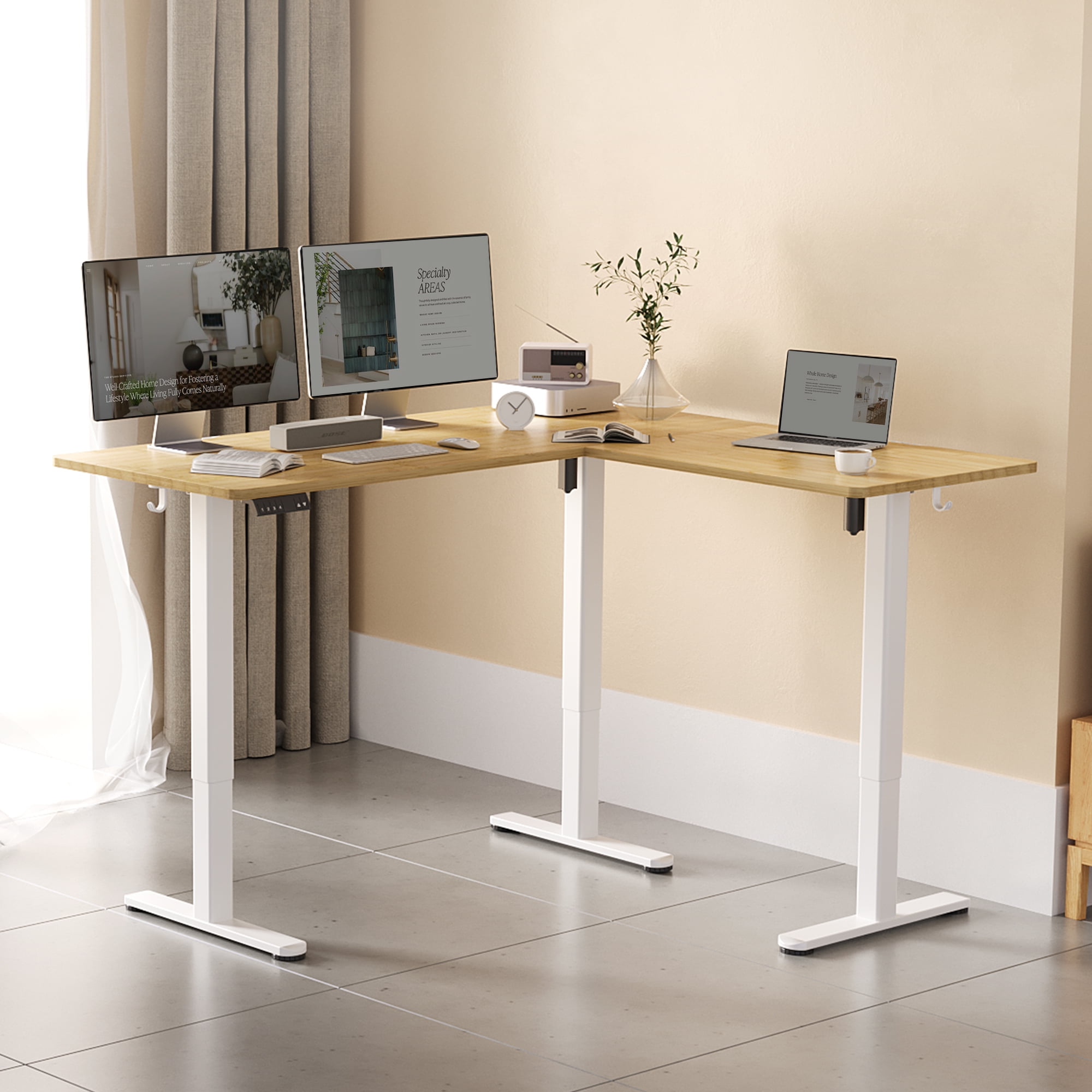 イノベーター INNOVATOR ノヴァ NOVA コンソールテーブル INNOVAR L Shaped Standing Desk Adjustable Height, 63x55 inch Dual