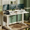 thumbnail image 1 of INNOVAR Electric Standing Desk with Drawers - Computer Adjustable Height Table, Small Stand up Desks with Storage​ Shelf, Adults Sit-Stand Splice Board Desk for Home Office,48 inch,White, 1 of 13