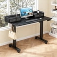 thumbnail image 1 of INNOVAR 55" Adjustable Standing Desk with 2 Storage Drawers, Height Adjust Mobile Stand up and Down Desk,Electric Sit-Stand Large Work Desk with 4 Wheels Rising Computer Table for Office Home,Black, 1 of 13