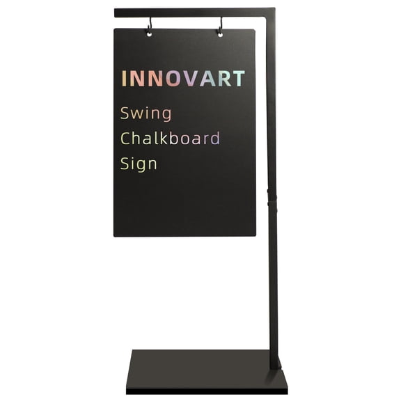 INNOVART Chalkboard Sign, Double Sided 19" x 43" with Chalk and Rag, Hanging Sign for Real Estate, Pub, Business, Wedding
