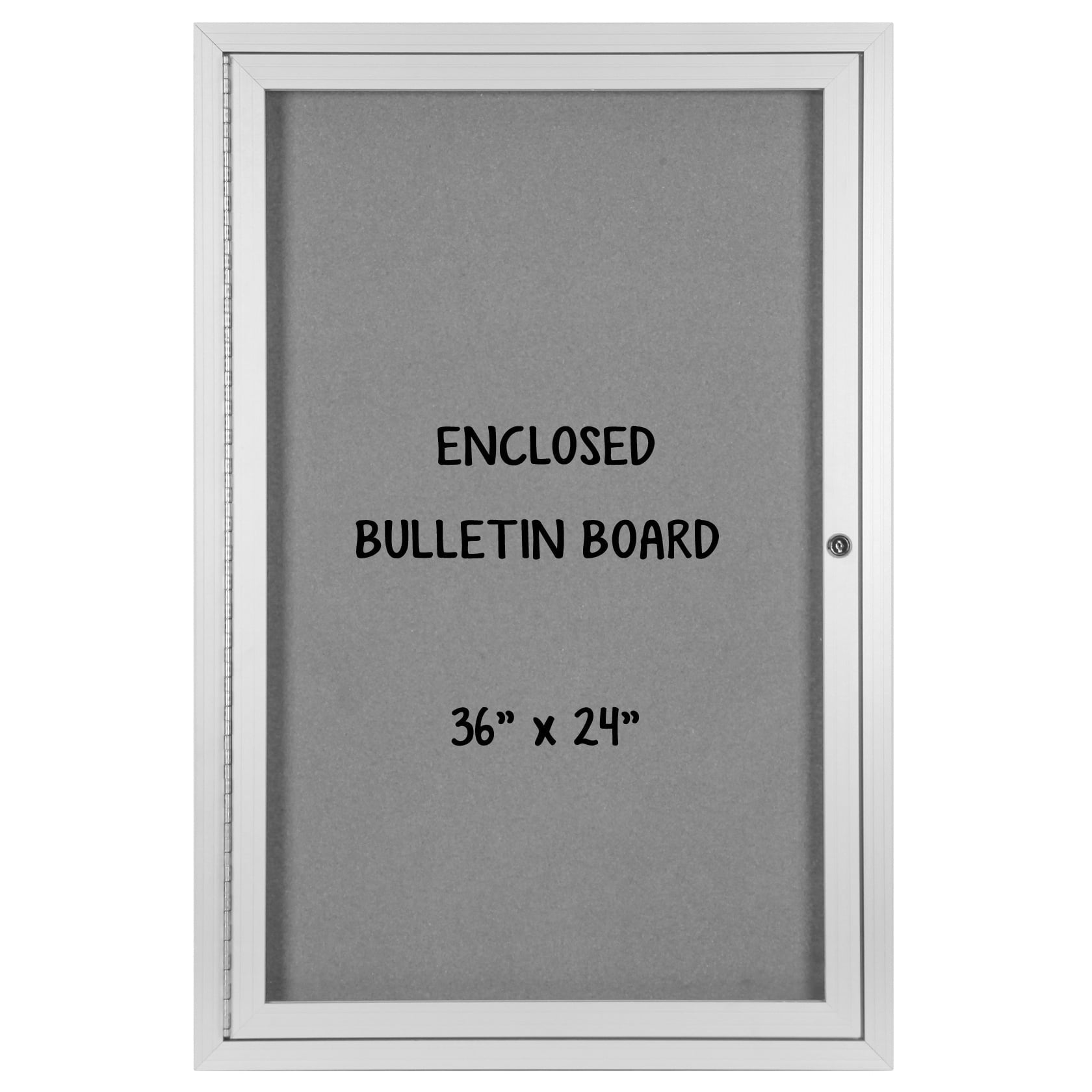 INNOVART Enclosed Bulletin Board 36” x 24”, Lockable Fabric Noticeboard ...