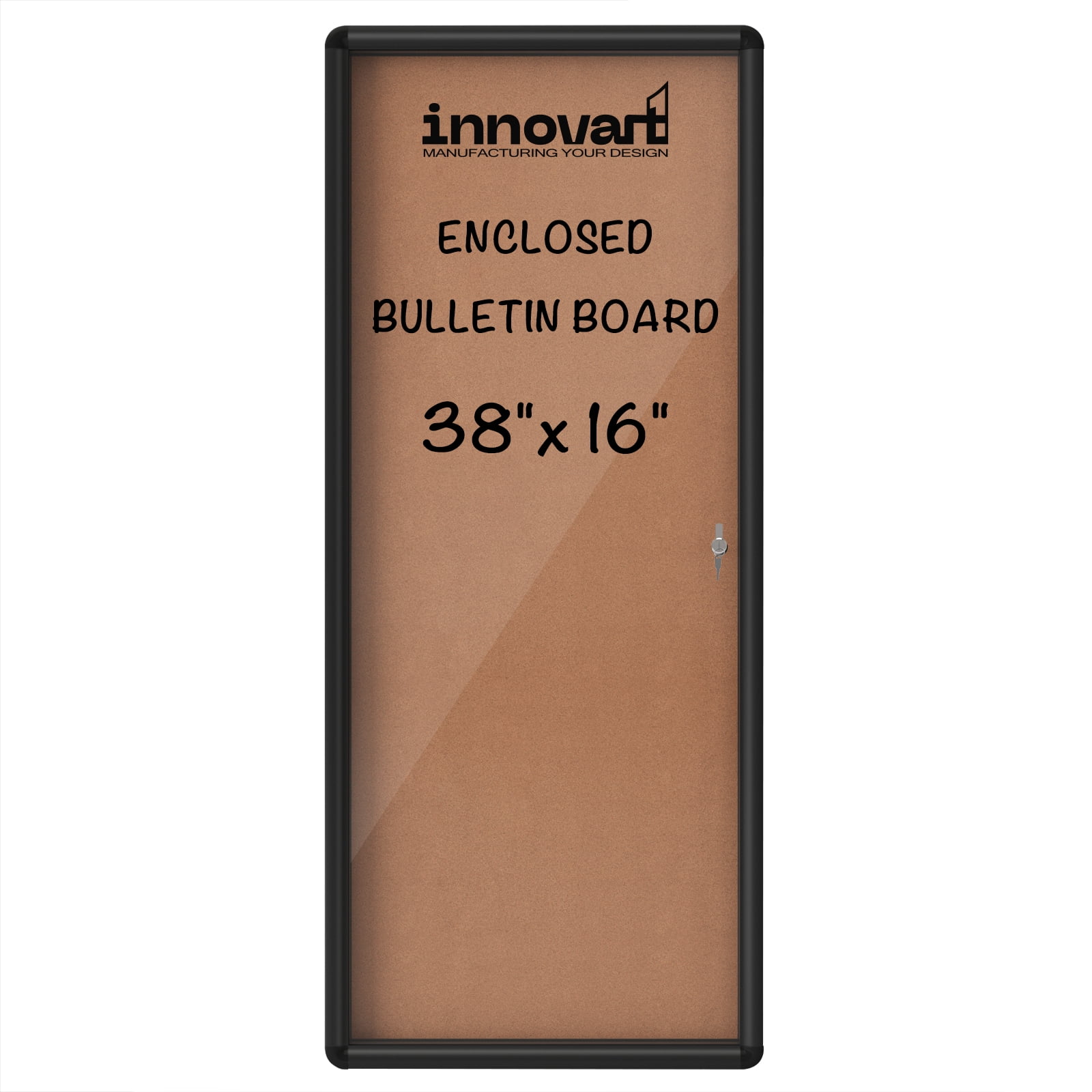 INNOVART Enclosed Bulletin Board 38"x16", Weatherproof Bulletin Board ...