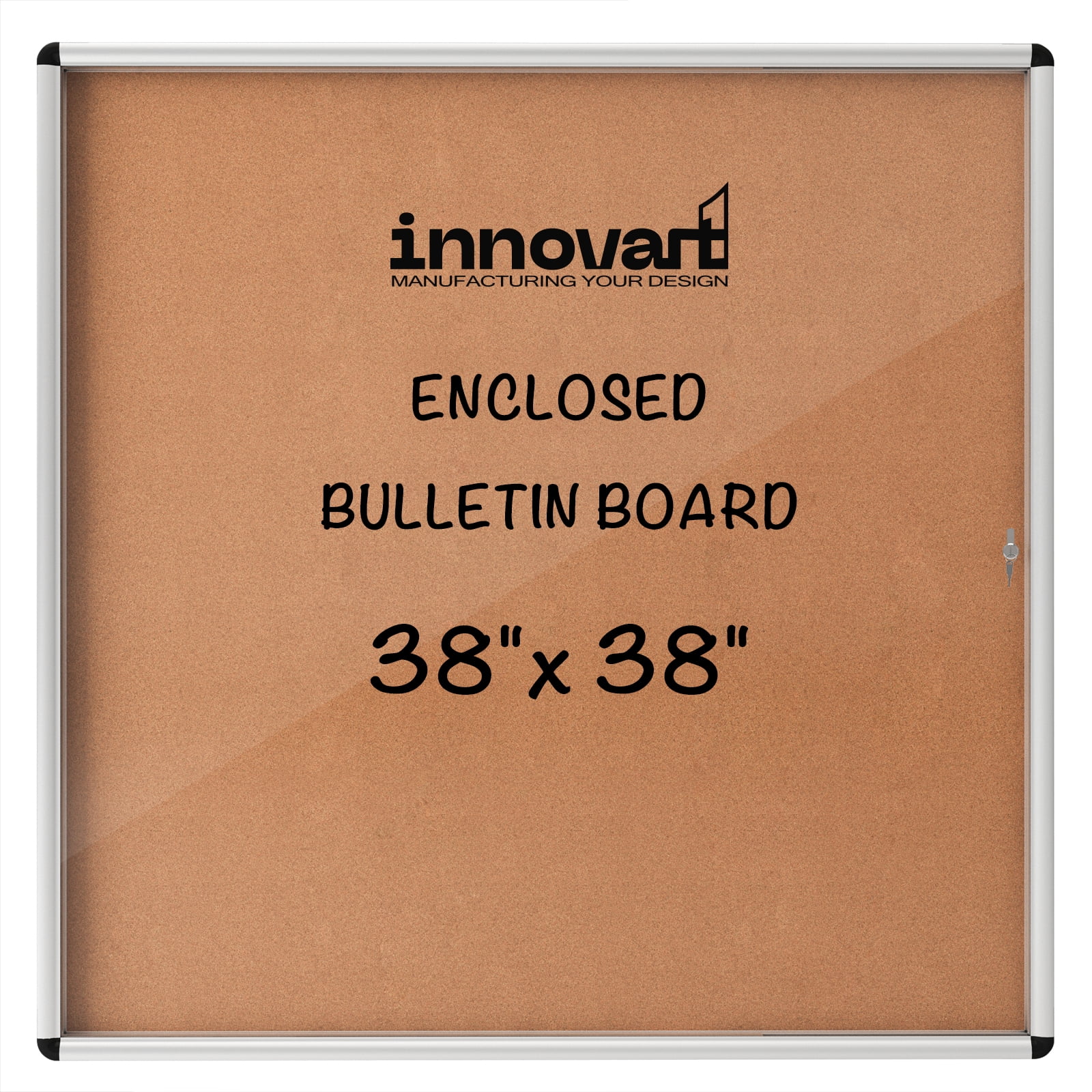 INNOVART Enclosed Bulletin Board 38"x38", Weatherproof Bulletin Board ...
