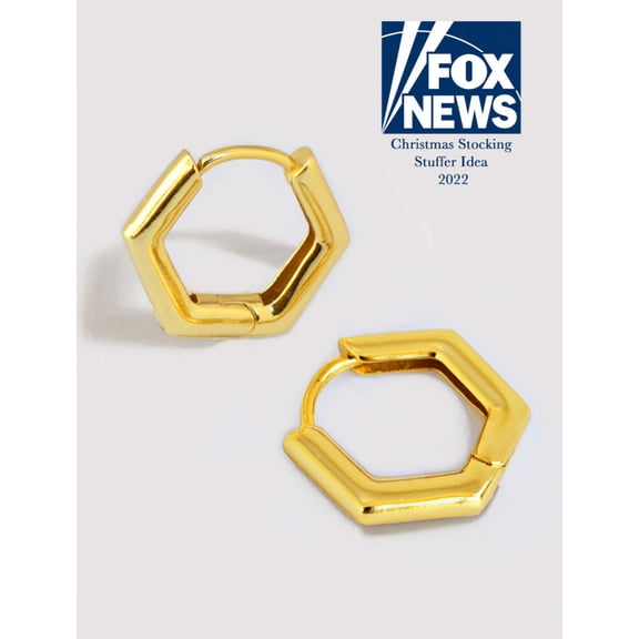 INNOVATE Hexagon Mini Hoop Earrings | 18K Gold Over Sterling Silver