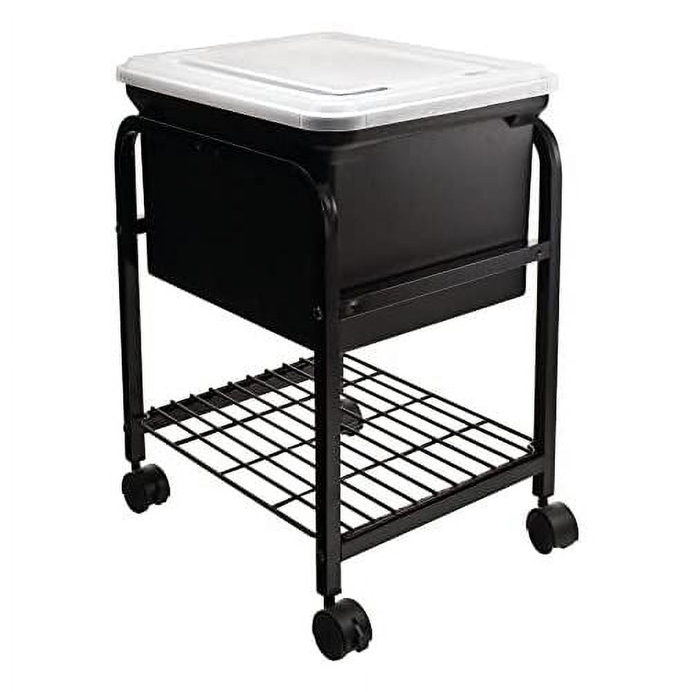 INNOVATIVE STORAGE DESIGN Hanging Rolling File Cart With Clear Lid, 15
