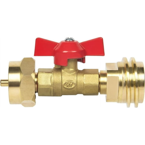 INNTECH Upgraded 1 lb Propane Tank Adapter with Valve, 20 lb to 1lb Converter, Solid Brass Fitting for Emergency Use When 20lb Tank Runs Out, for Gas Grills, Heaters & More