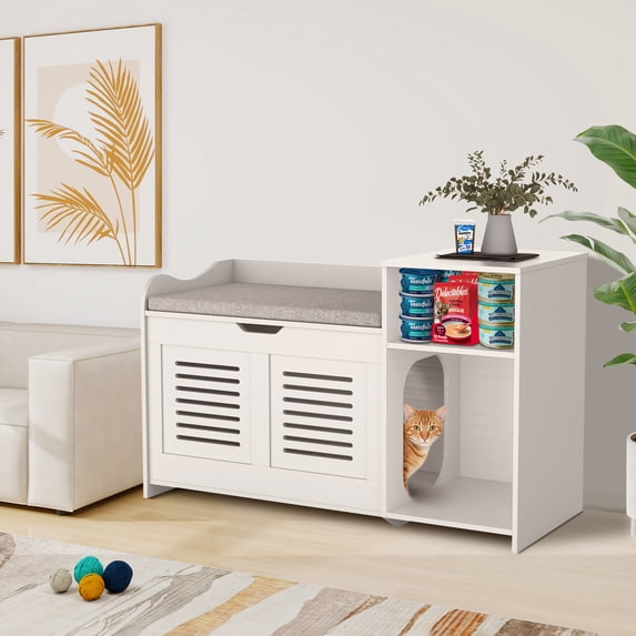 INNVELLO Litter Box Enclosure With Top Opening Cat Litter Box Furniture Hidden