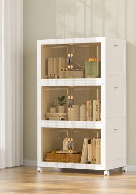 INO Design 22'' Inch Multi-Layer Folding Storage Cabinet With Pulley ...
