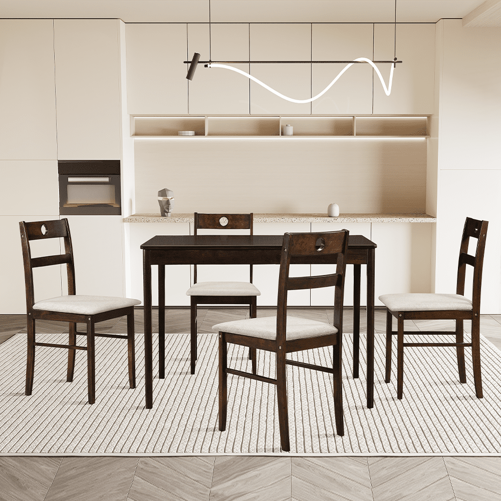 INO Design 5-Piece Dining Set of 4 - Sleek Mid-Century Modern Table ...