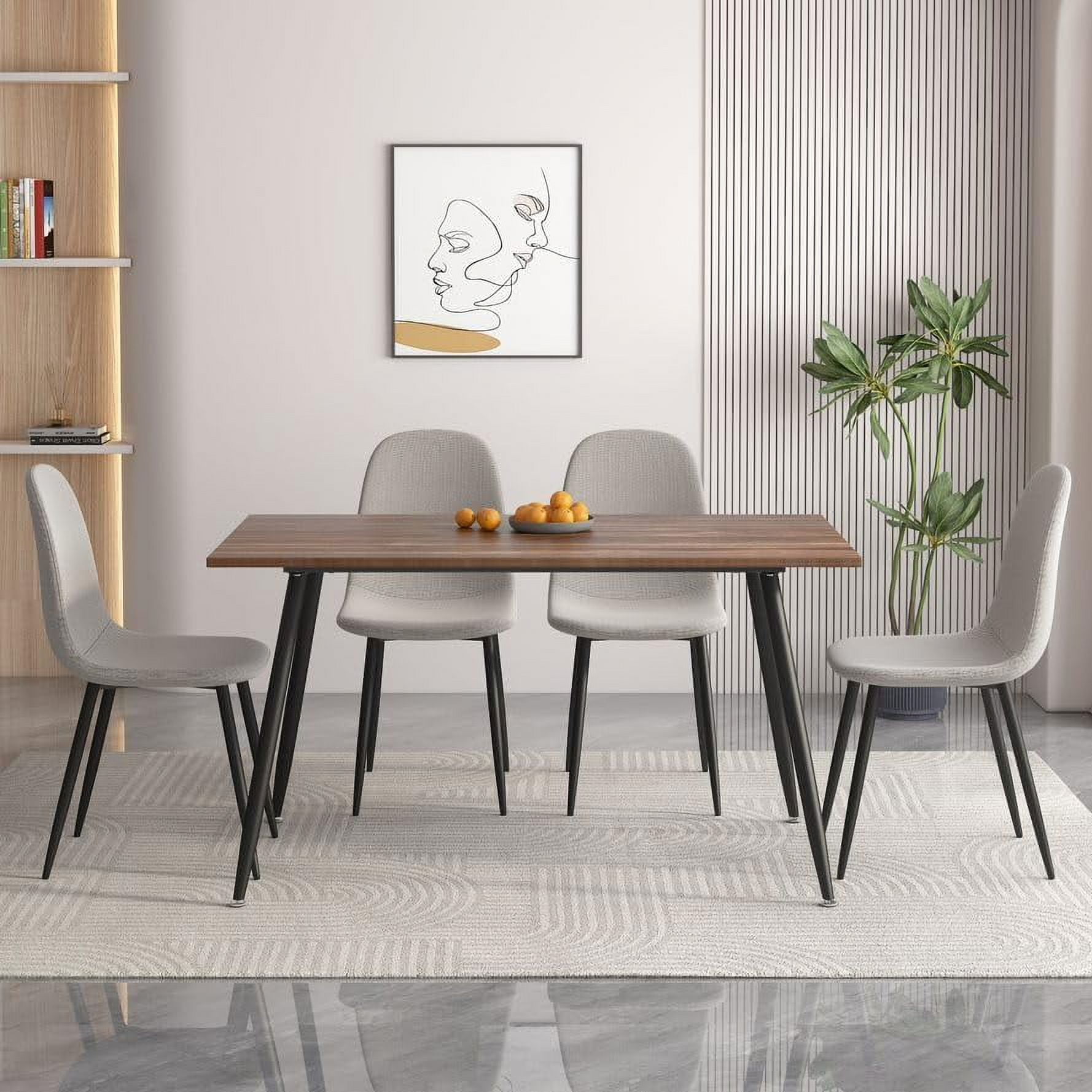 INO Design 5 Piece Furniture Contemporary Glass Dining Kitchen Table ...