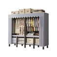 thumbnail image 1 of INO Design 66" Portable Clothes Closet Organizer Storage Wardrobe Rack Shelf, Light Gray, 1 of 5