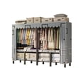 thumbnail image 1 of INO Design 75" Portable Clothes Closet Organizer Storage Wardrobe Rack Shelf, Gray, 1 of 5