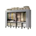thumbnail image 1 of INO Design 75" Portable Clothes Closet Organizer Storage Wardrobe Rack Shelf, Light Gray, 1 of 5