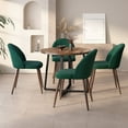 thumbnail image 1 of INO Design Dining Set for 5 Piece Mid-Century Modern Round Table with 4 Velvet Chairs - Chic, Luxury, Comfy, Sturdy & Compact - for Homes, Apartments, Restaurants - Green, 1 of 12