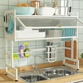 thumbnail image 1 of INO Design Dish Drying Rack Large Dish Rack Kitchen Organizers and Storage, Over The Sink Dish Drainer, Dish Racks with Sponge Holder and Knife, Bowl Holder for Kitchen Sink Counter - White, 1 of 10