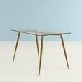 thumbnail image 1 of INO Design Modern Transparent Glass Top Rectangular Dining Table for 4 and 6 Person with Mid-Century Wooden Skin Frame Metal Leg for Coffee Table, Kitchen, Office, Home, 1 of 7